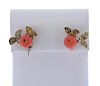 Antique 14k Gold Coral Earrings