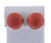 18K Gold Coral Button Earrings