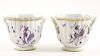 Pair of French Porcelain Cache Pots, Floral Motif