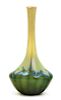 A Tiffany Studios Green Favrile Glass Vase, Height 9 1/4 inches.
