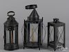 Three tin lanterns, 19th c.