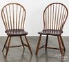 Two bowback Windsor chairs, ca. 1820.