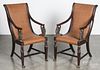 Pair of Egyptian revival armchairs, late 19th c.