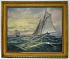 Alfred Addy O/B Gloucester MA Seascape Painting