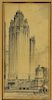 Don Benson 1928 City Skyscraper Pencil Drawing