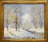 Ernest T. Fredericks O/C Winter Landscape Painting