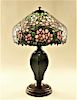 FINE Handel Dogwood Stained Glass Table Lamp