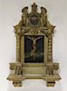 18C Italian Baroque Gilt Wood Crucifixion Painting