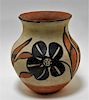 Native American Acoma Pottery Floral Vase