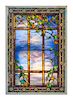 A Tiffany Studios Leaded Glass Trellis Panel, Height of panel 46 x width 30 inches.