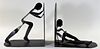American MCM Wrought Iron Figural Bookends