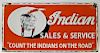 RARE C.1935 Indian Motorcycle SSP Porcelain Sign