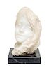 An Italian Art Nouveau Alabaster Bust, Enzo Sighieri, Height of bust 5 5/8 inches.