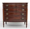 C.1800 Mass Federal Flame Mahogany Bow Front Chest