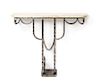 A French Art Deco Wrought Iron Console, Height 37 1/4 x width 43 x depth 15 1/4 inches.