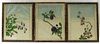 3 Japanese French Chinoiserie Botanical Paintings