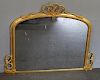 Antique Giltwood Over Mantel Mirror with Ribbon