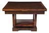 An Art Deco Rosewood Extension Table, Height 31 x width 47 1/8 x depth 39 1/4 inches (closed).