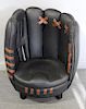 Vintage Budweiser Leather Baseball Glove Chair.
