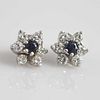 Sapphire Diamond 14k Earrings