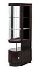 An Art Deco Mahogany Vitrine Cabinet, Height 62 3/4 x width 23 1/2 x depth 15 3/8 inches.