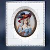 19th Century Miniature Portrait of Maria Antoinette, Painted on Ivory and in Ivory Frame