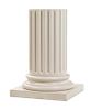 A White Painted Columnar Pedestal Height 34 x width 22 3/4 x depth 22 3/4 inches.