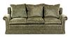 A Custom Rubelli Silk Velvet-Upholstered Three-Seat Sofa Height 33 x width 83 x depth 33 inches.