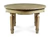 An Italian Painted Extension Dining Table Height 34 x diameter of top 56 1/2 inches (closed).