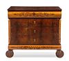 An Italian Walnut, Satinwood and Marquetry Commode Height 41 1/2 x width 45 x depth 22 1/2 inches.