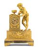 An Empire Gilt Bronze Mantel Clock Height 20 1/4 inches.