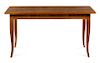 A Provincial Style Fruitwood Table Height 30 x width 59 x depth 29 1/2 inches.