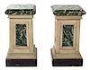 Two Painted Wood Columnar-Form Pedestals Height 31 inches.