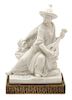 A Continental Bisque Porcelain Figure of an Asian Musician Height 14 inches.