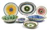 A Collection of Italian Painted Ceramic Dinnerware Diameter of largest plate 10 1/4 inches.