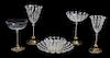 A Collection of Murano Glass Stemware Height of largest 9 inches.
