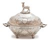 A Silver-Plate Covered Tureen Height 12 x width 16 inches.