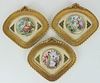 3) THREE FRENCH HAND PAINTED PLAQUES