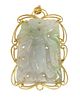 CHINESE HAND CARVED JADE QUAN YIN PENDANT