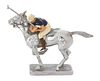 An English Chromed Metal and Enamel Painted Hood Ornament Height 5 inches.