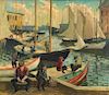 ARTHUR CLIFTON GOODWIN, (American, 1864-1929), T Wharf, Boston, oil on canvas