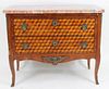 French Marquetry Inlaid Two Drawer Commode