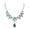 A Diamond and Emerald Necklace