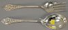 Large sterling silver serving set with fork and spoon. lg. 11 1/4in., 8.57 t oz.