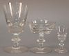 Val St. Lambert twenty-seven piece crystal stemware, "State Plain" pattern, four different sizes including four red wine (ht.