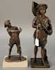 Two figural bronzes including: 
After Jean Garner (1820-1895), "Pecheuse De Crevettes", signed J. Garnier on base, ht. 16in.;