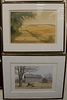 Three framed lithographs to include Michael Carlo screen print "July Tracks" 141/200, pencil signed lower right Michael Carlo