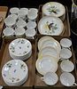 Four box lots of cups and saucers plates, Mottahedeh designer Lesser Bird of Paradise, set of twelve dessert plates, six sauc