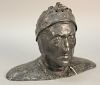 Bronze bust of Dantes. ht. 11 3/4in., lg. 16in.