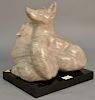 Carved marble sculpture, two fox snuggling, unsigned, total ht. 12 1/2in., wd. 11 1/2in.